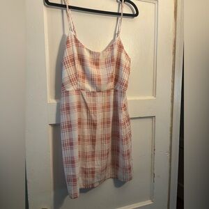Forever 21 Peach Plaid Dress NWT